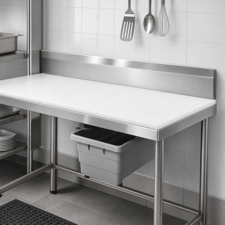 Product image #3 for Channel Manufacturing 48-Inch Stainless Steel Backsplash for Work Tables