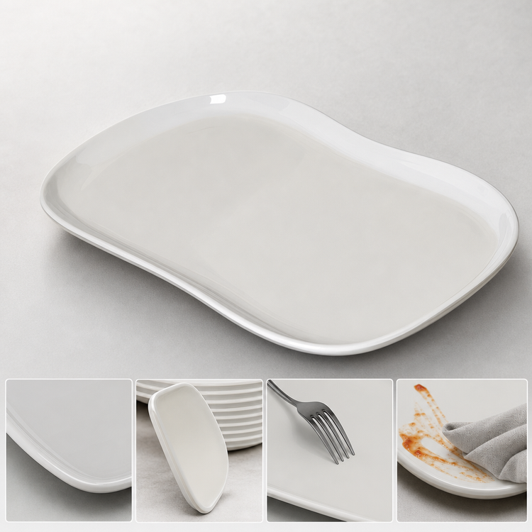 Product image #3 for Stadia® 13 x 7 Inch Oblong Melamine Platter, Greige