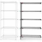 Thumbnail image #3 for Eagle Group Valu-Master A4-63-2424V 4-Tier Add-On Wire Shelving Unit, 24 x 24 x 63 Inches, Pewter Gray Epoxy Finish