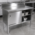 Thumbnail image #3 for John Boos Enclosed Stainless Steel Work Table with Cabinet Base and Sliding Doors, 84 x 30 Inches, 5-Inch Backsplash