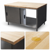 Thumbnail image #3 for BK Resources Dual Access Chef Table with Cabinet Base, Sliding Doors, and Hard Maple Top, 60 x 30 Inches
