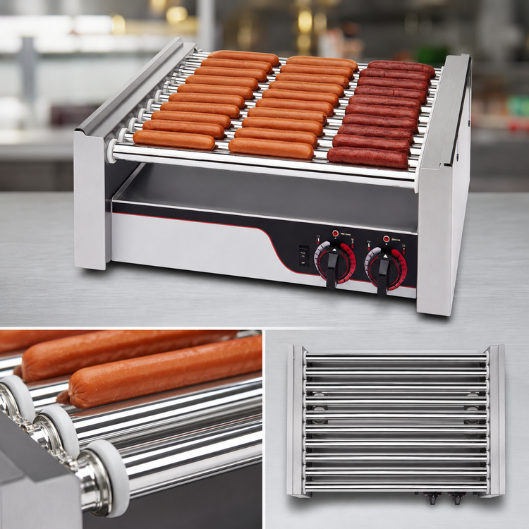 Product image #3 for APW Wyott X*PERT HotRod HR-20 Compact Flat-Surface 11-Roller Hot Dog Grill