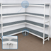 Thumbnail image #3 for Fermostock 4-Tier Corner Expansion Add-On Polymer Shelving Unit Kit, 71 Inch H x 47 Inch W x 18 Inch D