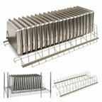 Thumbnail image #3 for Metro MetroMax Platform (Shared Accessories) XTR2460XEA 17-Pan Drying Rack, Steam/GN 1/1 Pans, 60 x 24-Inch Shelf/Frame Mounted