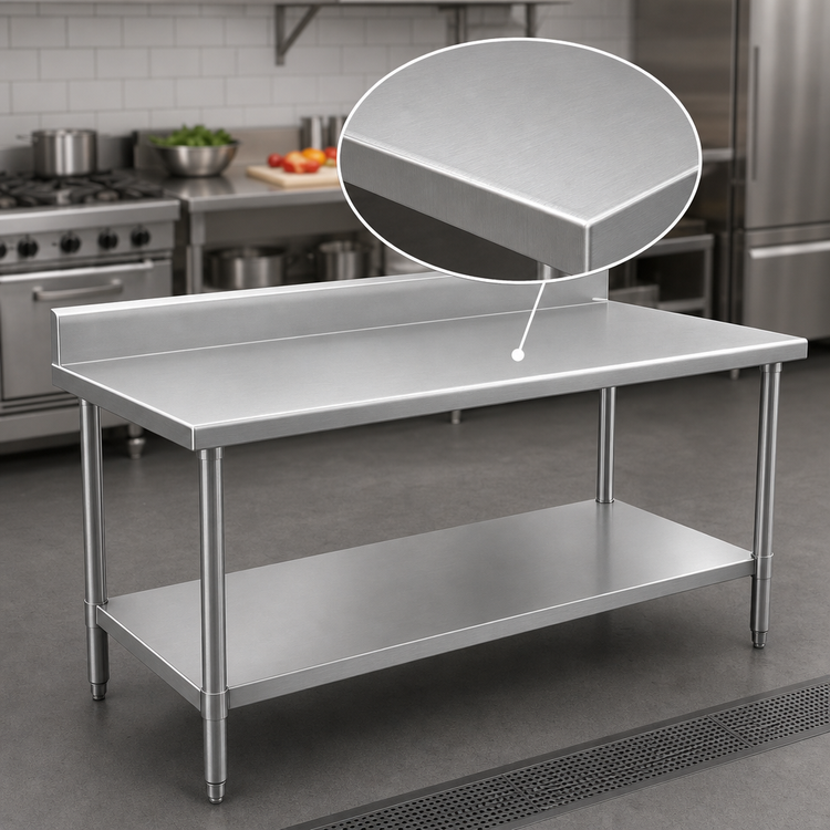 Product image #3 for Eagle Spec-Master Marine Series Stainless Steel Work Table with 4-1/2-Inch Backsplash and Adjustable Undershelf, 120 x 36 Inch