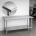 Thumbnail image #3 for Duke 72-Inch x 36-Inch 14-Gauge 300 Series Stainless Steel Work Table with 1-1/8-Inch Straight Riser and Undershelf