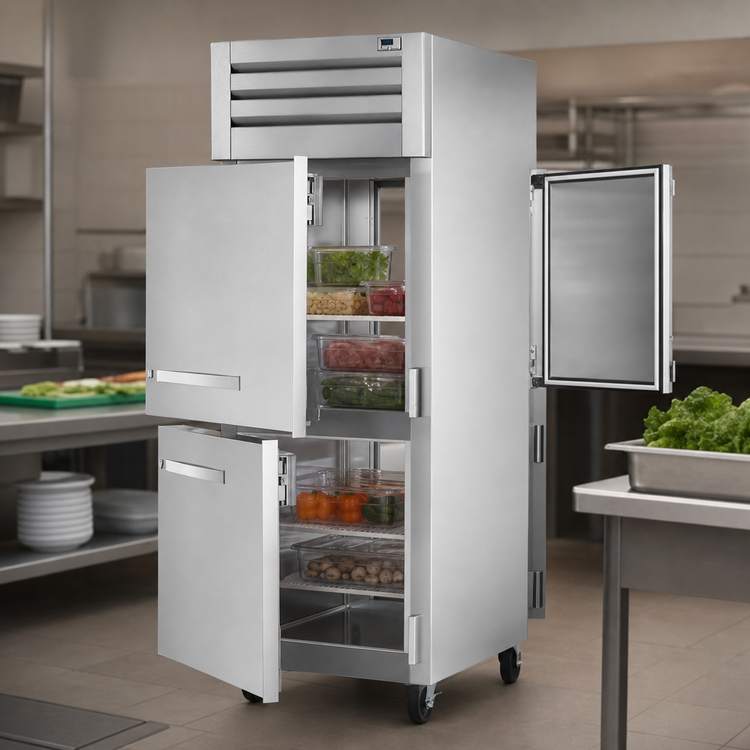 Product image #3 for True SPEC SERIES Pass-Thru One-Section Reach-In Refrigerator with Two Front Half Doors and Rear Solid Door