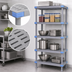 Thumbnail image #3 for Quantum Millenia 5-Shelf Open Grid Polymer Shelving Starter Unit, 30 x 21 x 62 Inches, Gray
