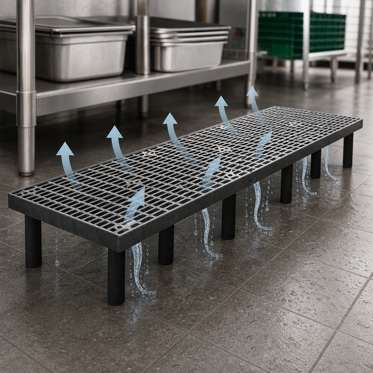 Product image #3 for Quantum Vented Polyethylene Dunnage Rack, 1,400 lb. Capacity