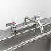 Thumbnail image #3 for BK Resources Evolution Deck-Mount Manual Faucet with 8-Inch Swing Spout, 8-Inch Centers