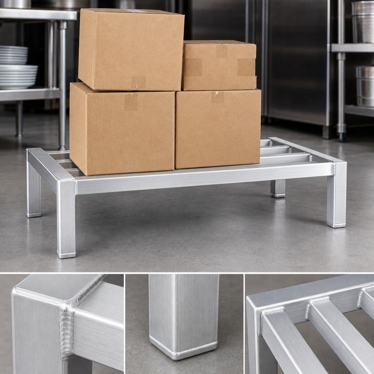 Product image #3 for New Age Heavy Duty Aluminum Dunnage Rack, 30"W x 20"D x 12"H, 3000 lb. Capacity