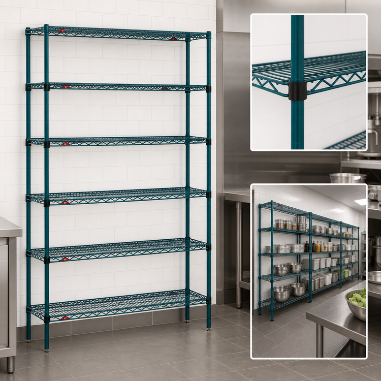 Product image #3 for Metro Super Erecta 6-Tier Stationary Starter Wire Shelving Unit, 48"W x 18"D x 74"H