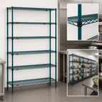 Thumbnail image #3 for Metro Super Erecta SEZ-184874K3-S-42 6-Tier Stationary Starter Wire Shelving Unit, Green, 48"W x 18"D x 74"H