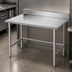 Thumbnail image #3 for 30-Inch x 24-Inch 16-Gauge 430 Stainless Steel Work Table with 5-Inch Backsplash