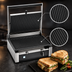 Thumbnail image #3 for Eurodib Commercial Single Panini Grill with Ribbed Cast Iron Plates, 14.5 x 10 Inch, 110V