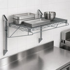 Thumbnail image #3 for Quantum WC14-CB2148GY Cantilever Single-Shelf Wall-Mount Wire Shelving Kit, 48"W x 21"D, Gray Epoxy
