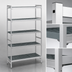 Thumbnail image #3 for Fermostock 5-Tier Starter Polymer Shelving Unit, 68W x 18D x 83H, Gray