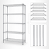 Thumbnail image #3 for Quantum 60 in. W x 12 in. D x 63 in. H 304 Stainless Steel Stationary Wire Shelving Starter Kit, 5 Shelves