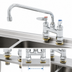 Thumbnail image #3 for T&S Brass B-0225-61X-CCCR Double Pantry Deck Mount Mixing Faucet, 4-Inch Centers, 10-Inch Swivel Spout