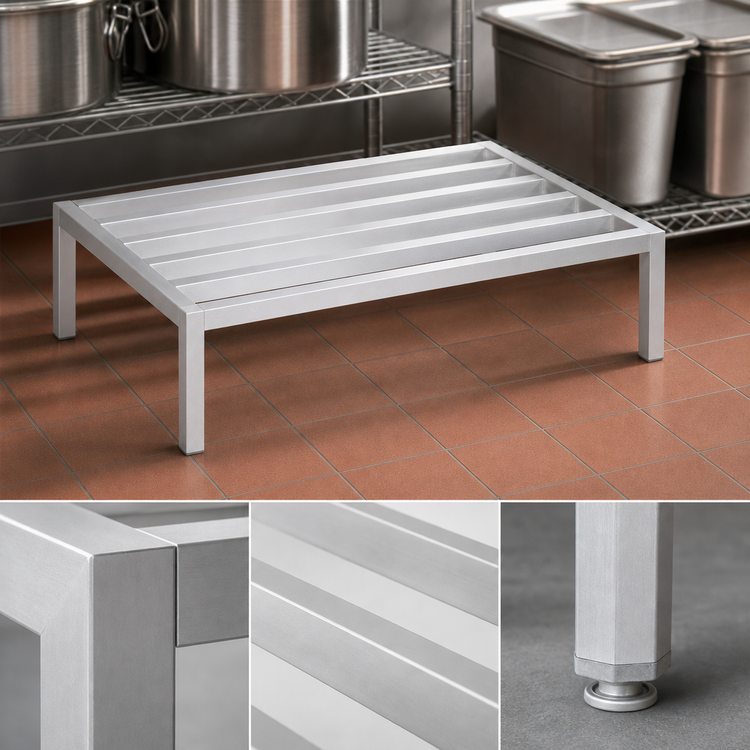 Product image #3 for Channel Manufacturing Standard Series Tubular Aluminum Dunnage Rack, 54 x 20 x 12 Inches, 2,200 lb. Capacity