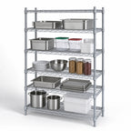 Thumbnail image #3 for Eagle Group EAGLEbrite A5-74-2472Z 5-Tier Add-On Wire Shelving Unit, 72"W x 24"D x 74"H, Zinc Finish
