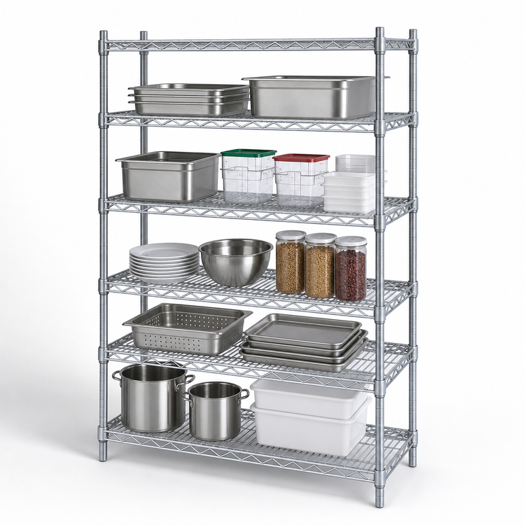Product image #3 for EAGLEbrite 5-Tier Add-On Wire Shelving Unit, 72" x 24" x 74", Zinc Finish