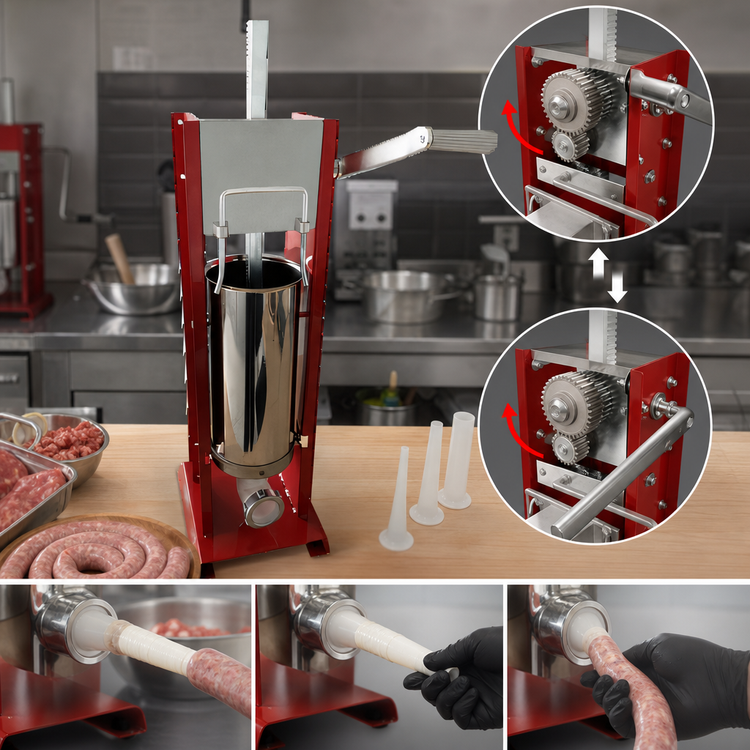 Product image #3 for Trento 11 lb Vertical Manual Sausage Stuffer with 2-Speed Gear Drive