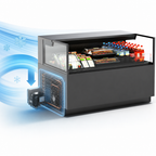 Thumbnail image #3 for Structural Concepts Reveal® NR3633RSSV Freestanding Horizontal Open-Air Refrigerated Case, Self-Contained, Black, 35-3/4"W
