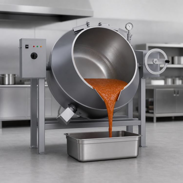 Product image #3 for AccuTemp Edge Series 40-Gallon Gas Tilting Steam Kettle, Full Jacket, 316 Stainless Steel Liner