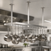 Thumbnail image #3 for John Boos Ceiling-Mounted Square Stainless Steel Pot Rack with 33 Double Hooks