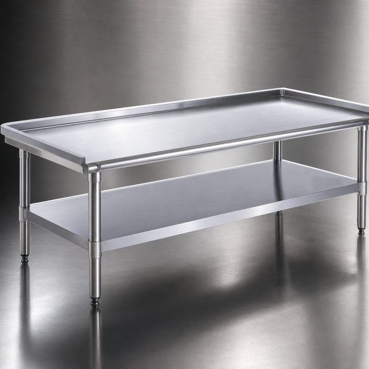 Product image #3 for Eagle Group 96-3/8-Inch Wide Stainless Steel Griddle Equipment Stand with Open Base and Undershelf