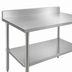 Thumbnail image #3 for John Boos Stallion 84-Inch W x 24-Inch D 16-Gauge 300 Series Stainless Steel Work Table with 5-Inch Backsplash and Galvanized Undershelf