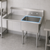 Thumbnail image #3 for BK Resources One Compartment Stainless Steel Sink with Left Drainboard and 9-Inch Backsplash, 44-1/2 Inch Wide