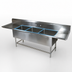 Thumbnail image #3 for John Boos Pro-Bowl Freestanding 3-Compartment Stainless Steel Sink with Left and Right Drainboards, 111-1/4 Inch Wide