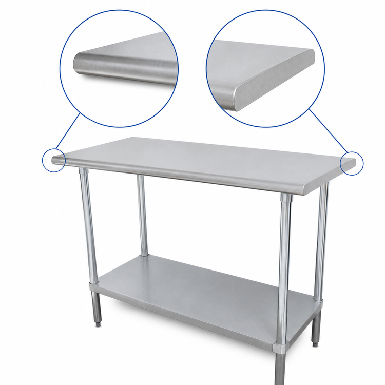 Product image #3 for Advance Tabco Special Value Series 72 Inch x 24 Inch Flat Top Stainless Steel Work Table with Undershelf