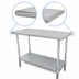 Thumbnail image #3 for Advance Tabco Special Value Series 72 Inch x 24 Inch Flat Top Stainless Steel Work Table with Undershelf