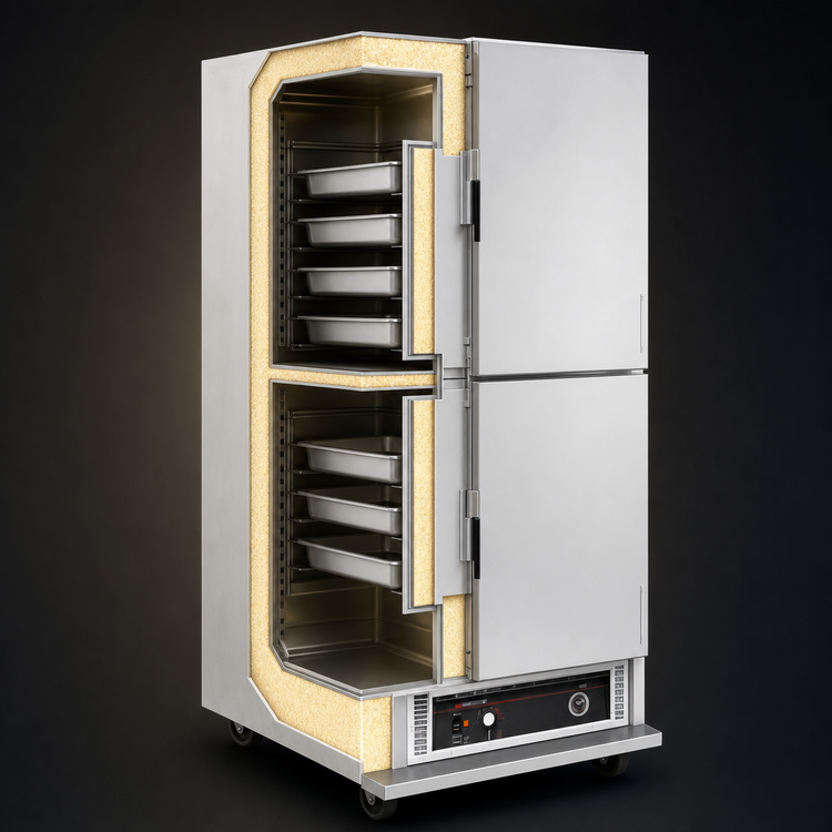 Product image #3 for Cres Cor H-135-SUA-11 Mobile Insulated Heated Holding Cabinet with Dutch Doors, 11 Full-Size Pan Capacity