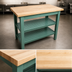 Thumbnail image #4 for John Boos Classic Country 36 x 25 Inch Wood Top Work Table with Two Slatted Undershelves