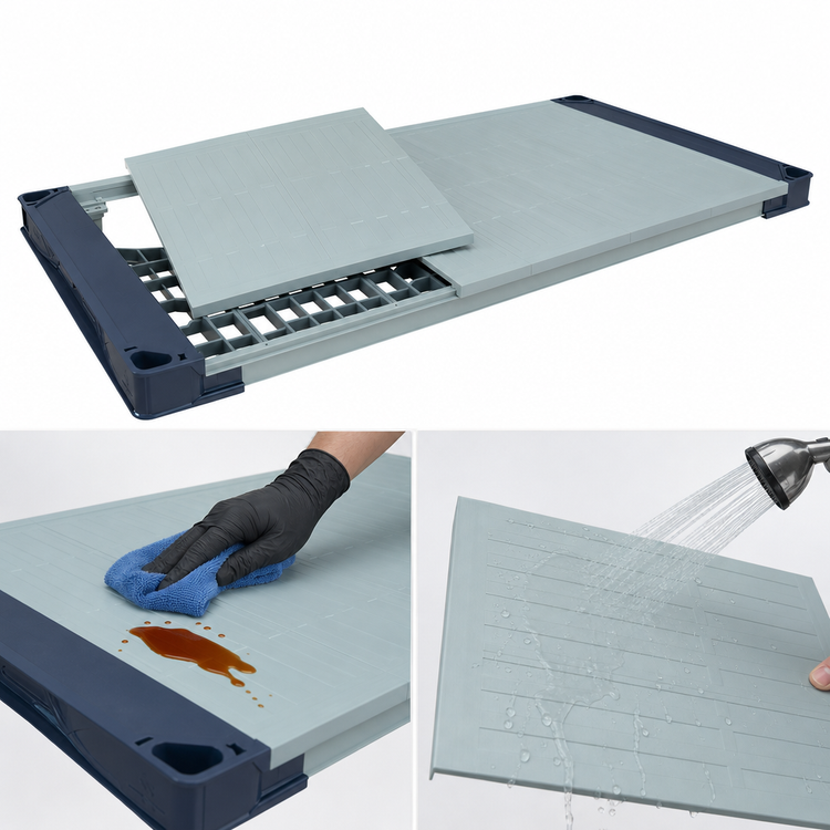 Product image #3 for MetroMax 4 60 Inch W x 18 Inch D Solid Polypropylene Shelf with Removable Mats and Microban