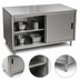 Thumbnail image #3 for BK Resources 48-Inch x 30-Inch 304 Stainless Steel Chef Table with Cabinet Base and Sliding Doors
