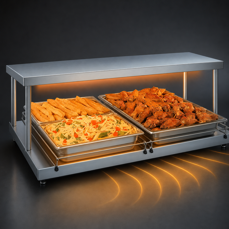 Product image #3 for Hatco Glo-Ray 42-Inch Freestanding Heated Shelf, 12-Inch Deep, Stainless Steel Top