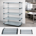 Thumbnail image #3 for Quantum 72-Inch Wide x 21-Inch Deep x 86-Inch High Stationary Solid Shelving Starter Kit with 5 Shelves