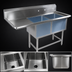 Thumbnail image #3 for John Boos Pro-Bowl 2-Compartment Stainless Steel Sink with 24-Inch Left Drainboard