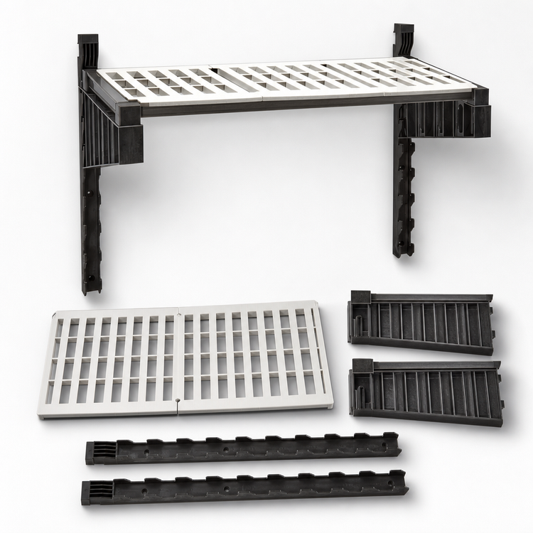 Product image #3 for Cambro Camshelving Elevation Series Wall-Mounted Shelf Kit, 21 x 36 Inch, Vented, Brushed Graphite