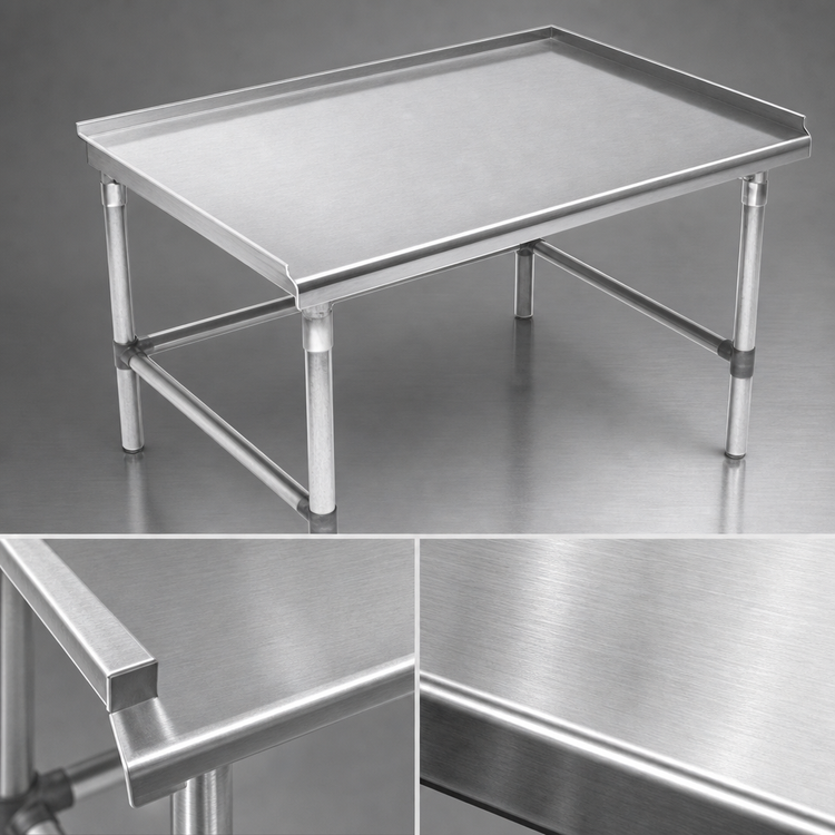 Product image #3 for John Boos 60 x 24 x 24 Inch 16-Gauge Stainless Steel Equipment Stand with Turned-Up Back and Sides