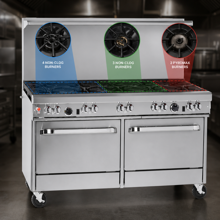 Product image #3 for Southbend Ultimate 60-Inch Gas Restaurant Range with 9 Open Burners, Convection Oven, and Cabinet Base