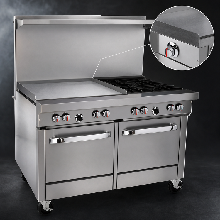 Product image #3 for Southbend S-Series 48-Inch Gas Restaurant Range with Thermostatic Griddle, Convection Oven, and Cabinet Base