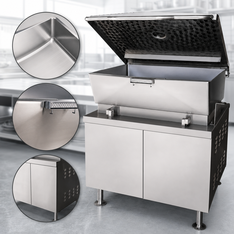 Product image #3 for Crown GMTS-30 30 Gallon Gas Cabinet Base Hydraulic Tilting Skillet