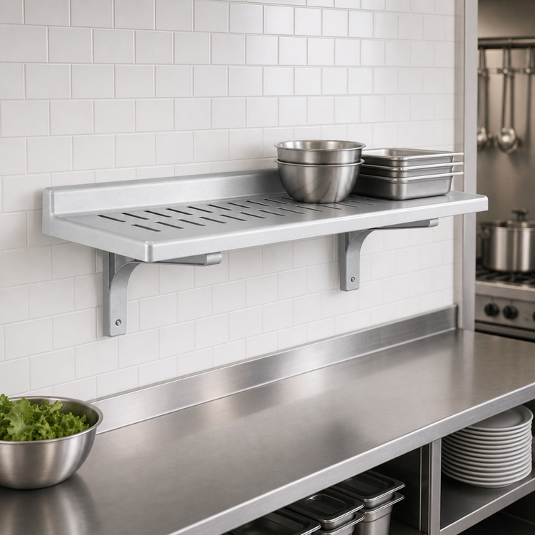 Product image #4 for Cambro Camshelving® 48-Inch Wall-Mounted Vented Shelf with 2-Inch Backsplash