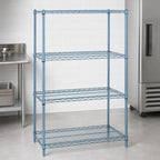 Thumbnail image #3 for Quantum WR54-2148GY Stationary Wire Shelving Starter Unit, Gray Epoxy, 4 Shelves, 48"W x 21"D x 54"H